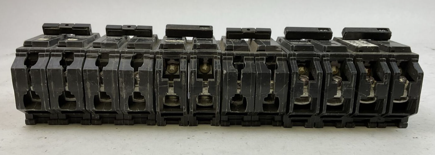 GE THQL2150 50AMP 120/240VAC 2POLE CIRCUIT BREAKER (LOT OF 6)