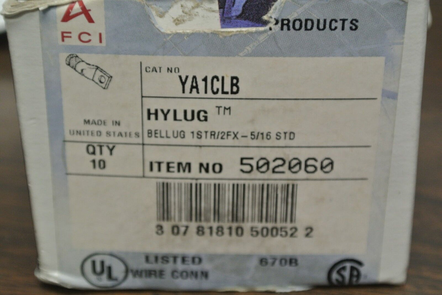 LOT of 10 / BURNDY YA1CLB HYLUG / BELLUG 1STR/2FX-5/16STD / 502060 / NEW SURPLUS
