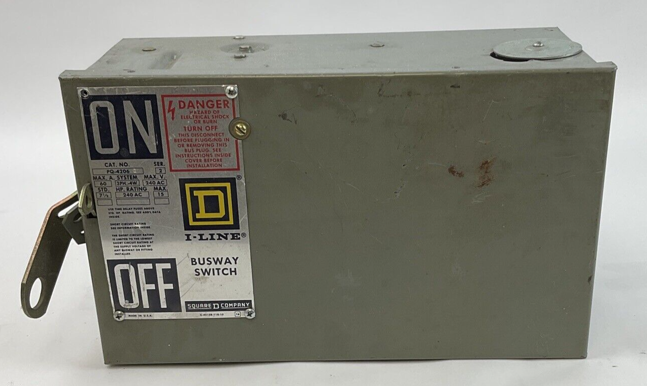 SQUARE D PQ-4206 FUSIBLE BUS PLUG 60AMP 240VAC 3PH SER.2