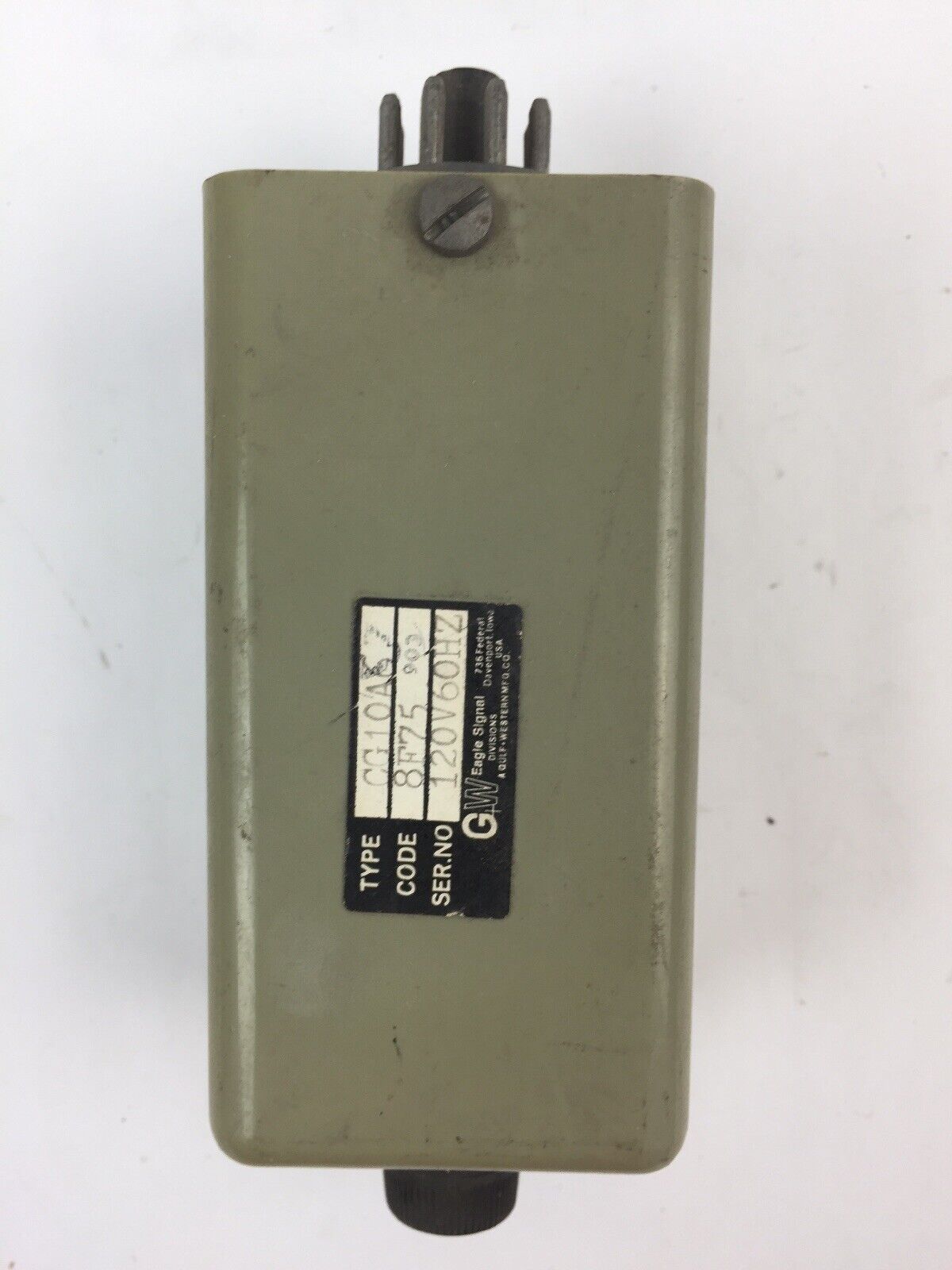 GW EAGLE SIGNAL CG10A6 TIME DELAY RELAY 120V 60HZ 10 SECONDS