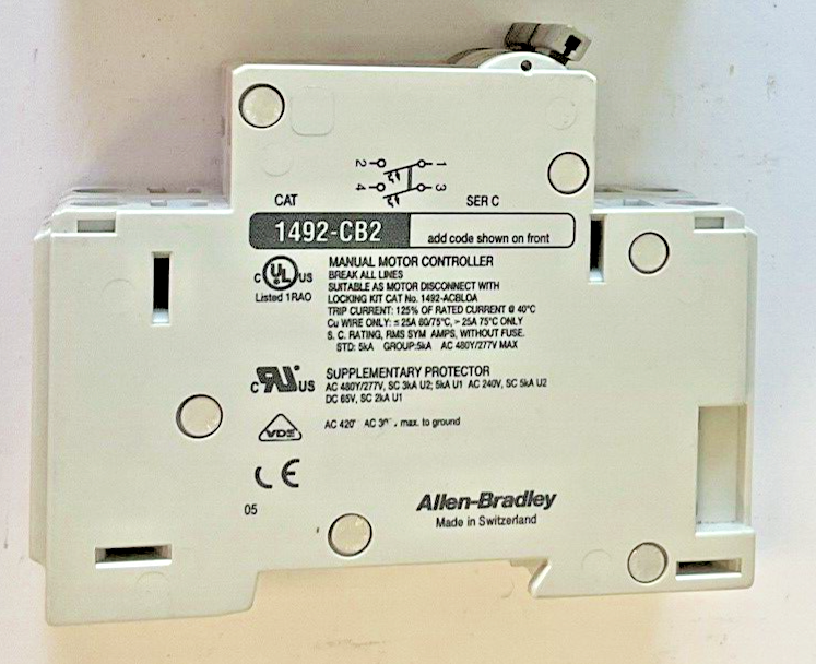 ALLEN BRADLEY 1492-CB2 H 030 / G 030 CIRCUIT BREAKER 3A 2POLE SER.C ***LOTOF2***