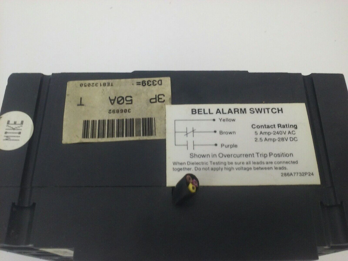 GENERAL ELECTRIC TEB132050 CIRCUIT BREAKER TRIP UNIT 3P 240V 50A 10Ka GREEN TAG