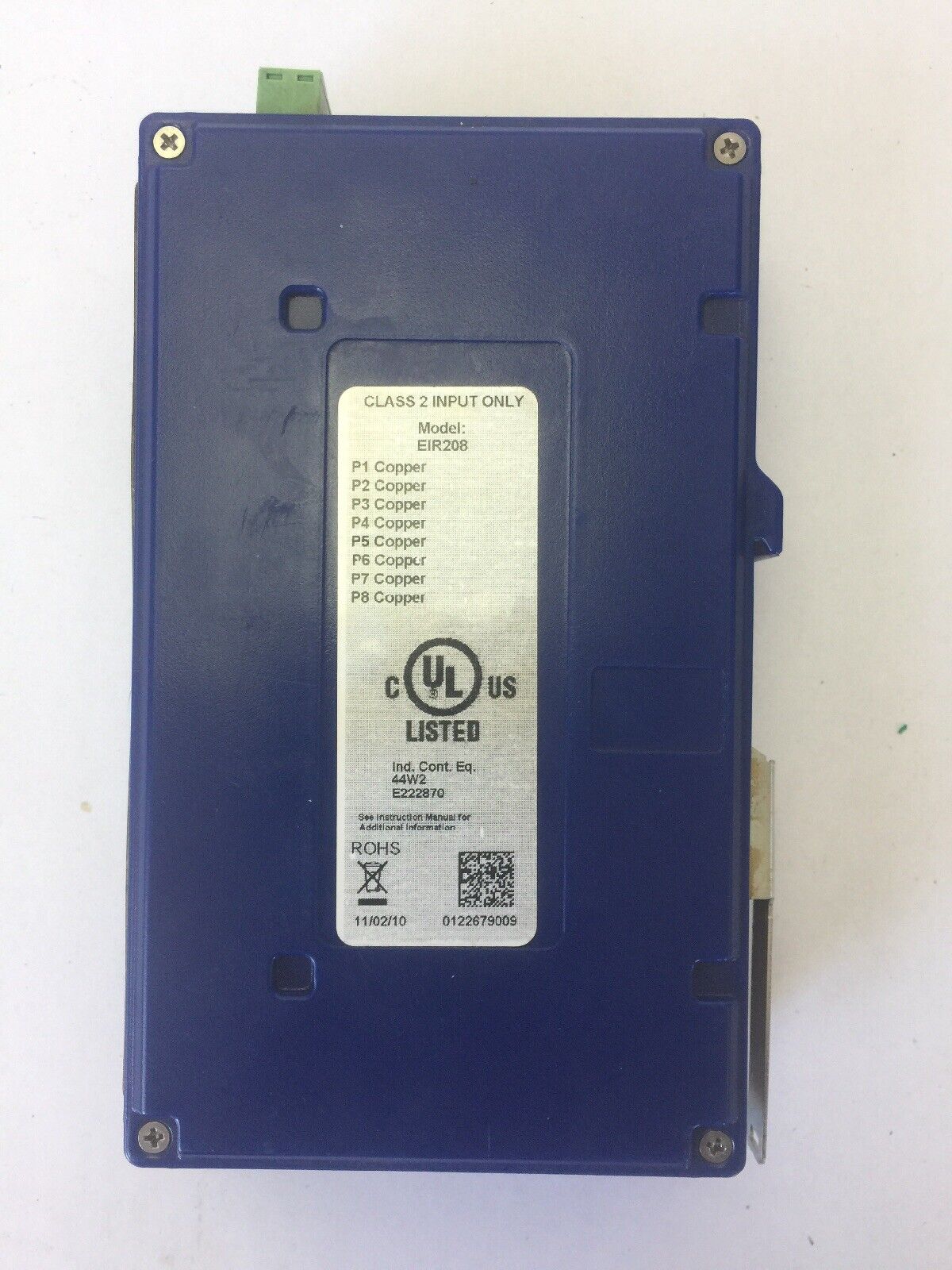 B&B ELECTRONICS ELINX EIR208 ETHERNET SWITCH CLASS 2 INPUT ONLY 10-48VDC @ 5.8W