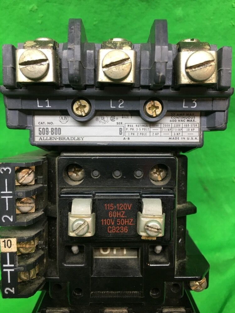 ALLEN BRADLEY 509-BOD SIZE 1 STARTER WITH 120 VAC COIL