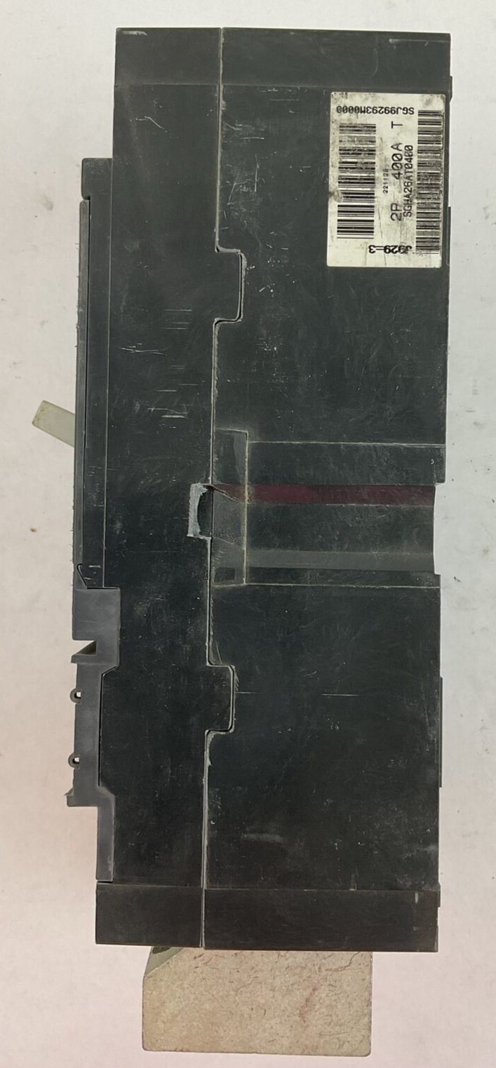 GE SGHA26AT0400 CIRCUIT BREAKER 400AMP 600VAC 2POLE SRPG400A400 TRIP PLUG 400AMP