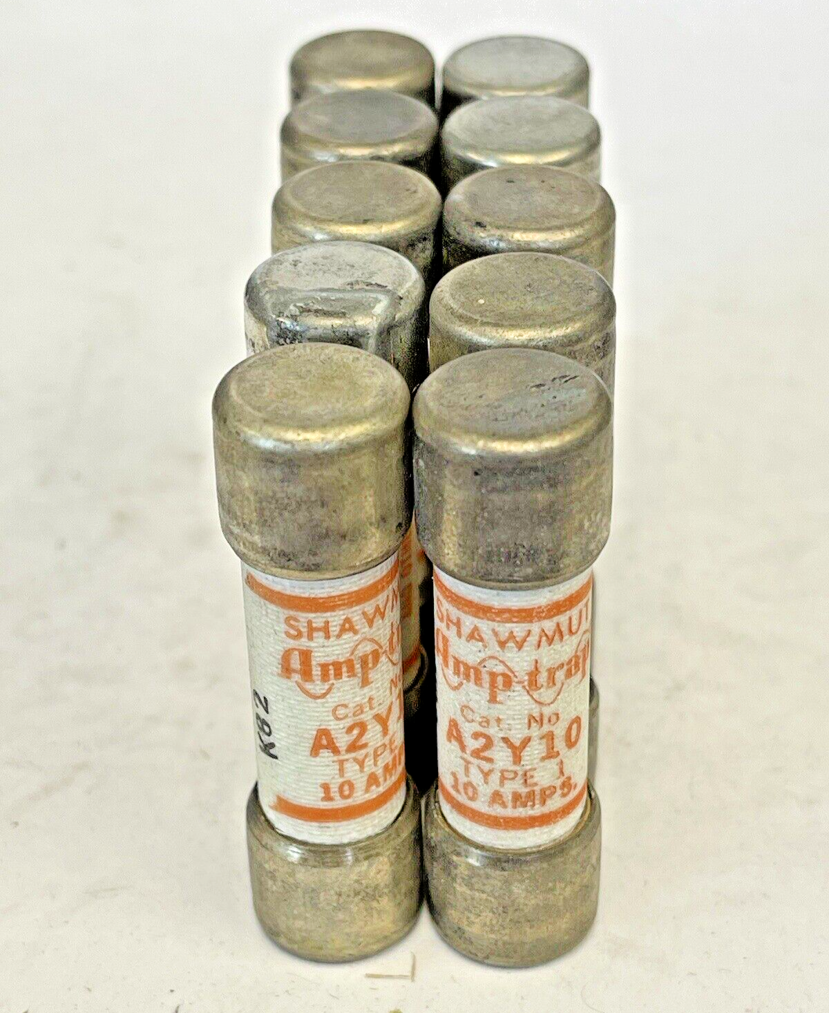 GOULD SHAWMUT - *BOX OF 10* - A2Y10 - 10 AMP, 250 VAC- TYPE 1 AMP TRAP FUSES