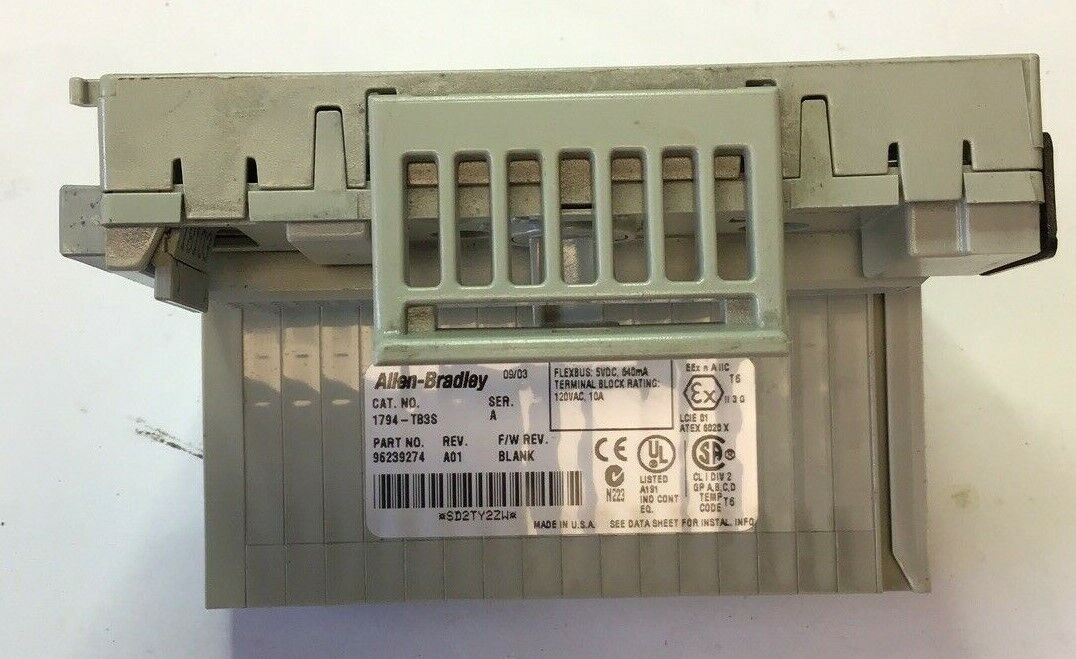 ALLEN BRADLEY FLEX I/O 1794-OB16P 24VDC SOURCE OUTPUT W/ 1794-TB3S TERMINAL BASE