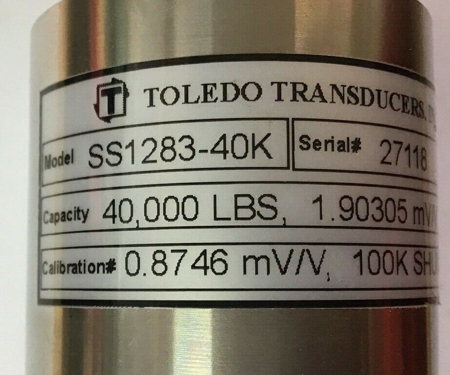TOLEDO TRANSDUCERS SS1283-40K 40,000LBS CAPACITY 100K SHUNT