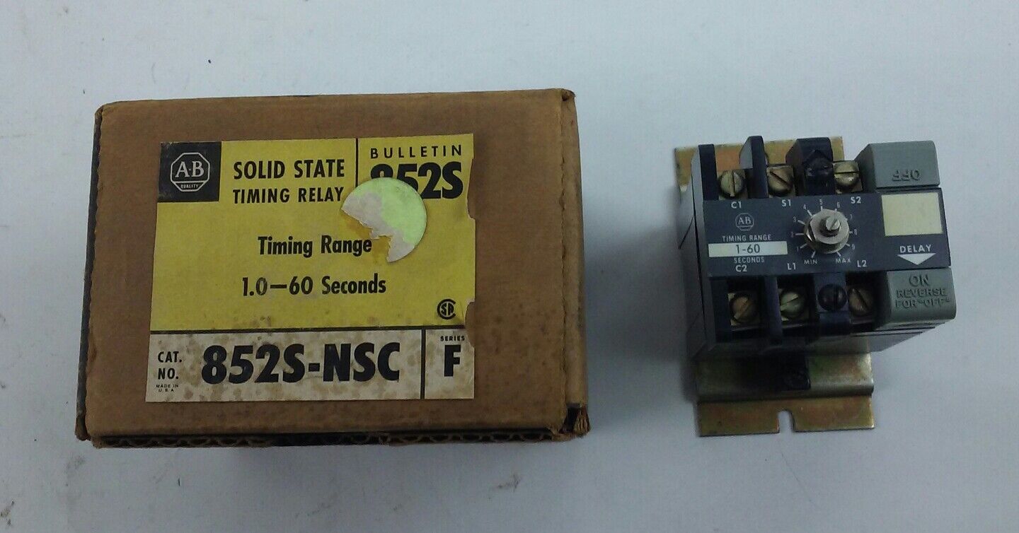 ALLEN BRADLEY 852S-NSC SOLID STATE TIMING RELAY Ser. F (NEW IN BOX)