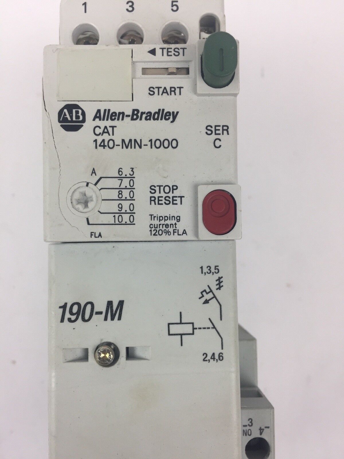 ALLEN BRADLEY 190-M* 140-MN-1000 MOTOR STARTER 100-C09* 100S 140-A210 COIL 120V