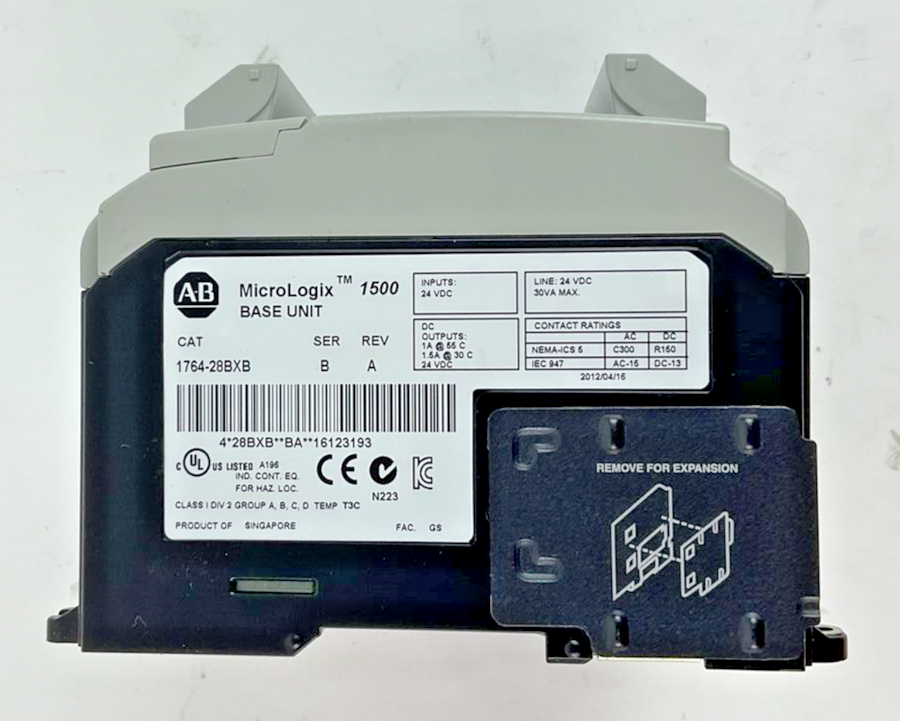 ALLEN BRADLEY 1764-28BXB BASE UNIT SER.B REV.A 24VDC MICROLOGIX 1500