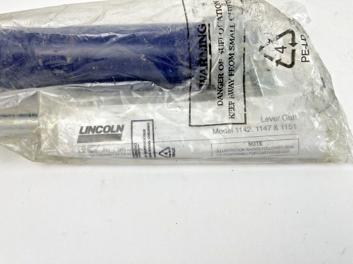 LINCOLN - MODEL 1142 - LEVER GREASE GUN - MODEL 1142, 1147, 1151 - MANUAL GREASE