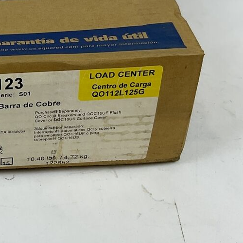 SQUARE D QO112L125G LOAD CENTER 125A SER. S01 120/240VAC