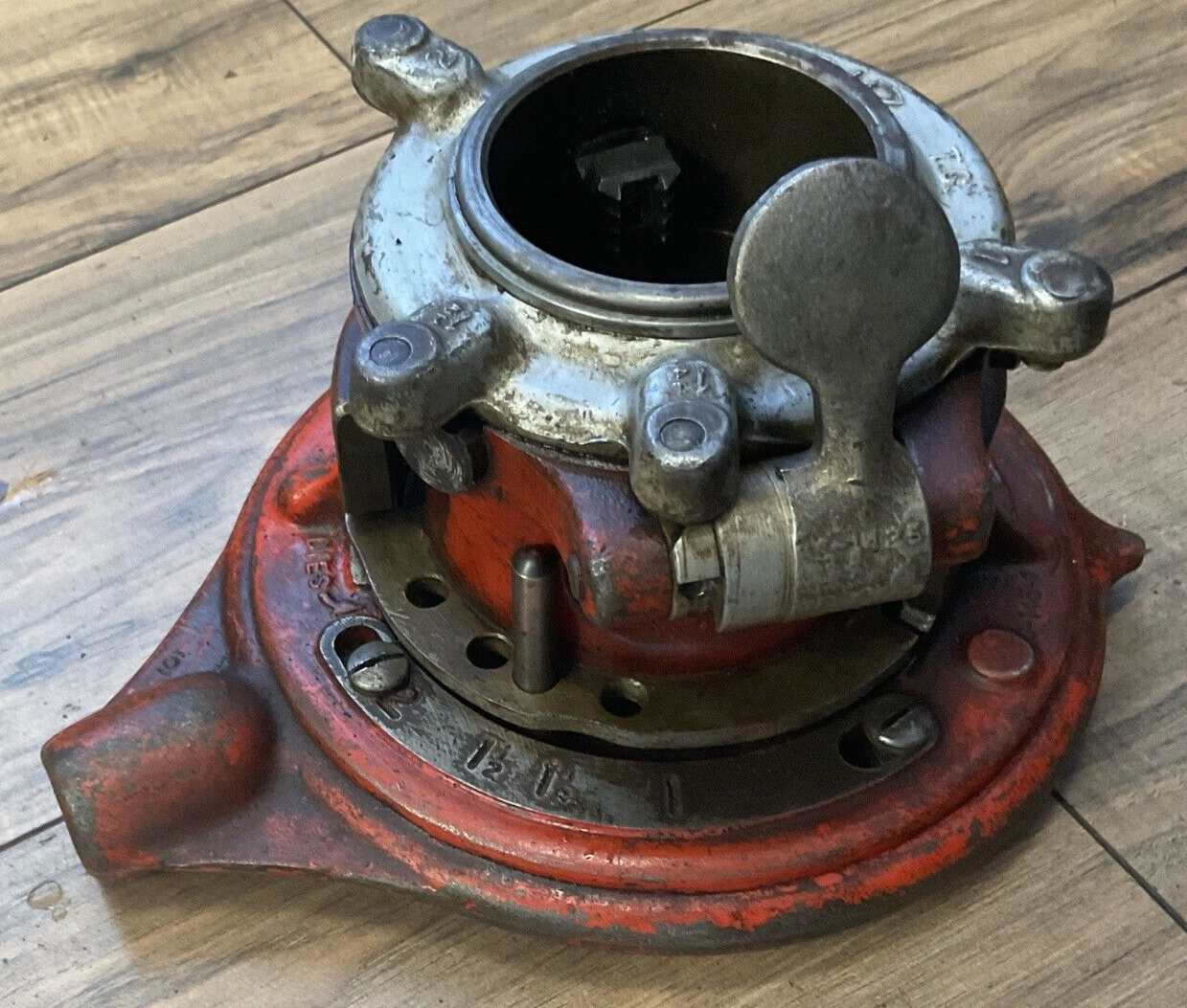 RIDGID 65-R PIPE THREADER RECEDING PADDLE DIE HEAD 1"-2" W/ HANDLE