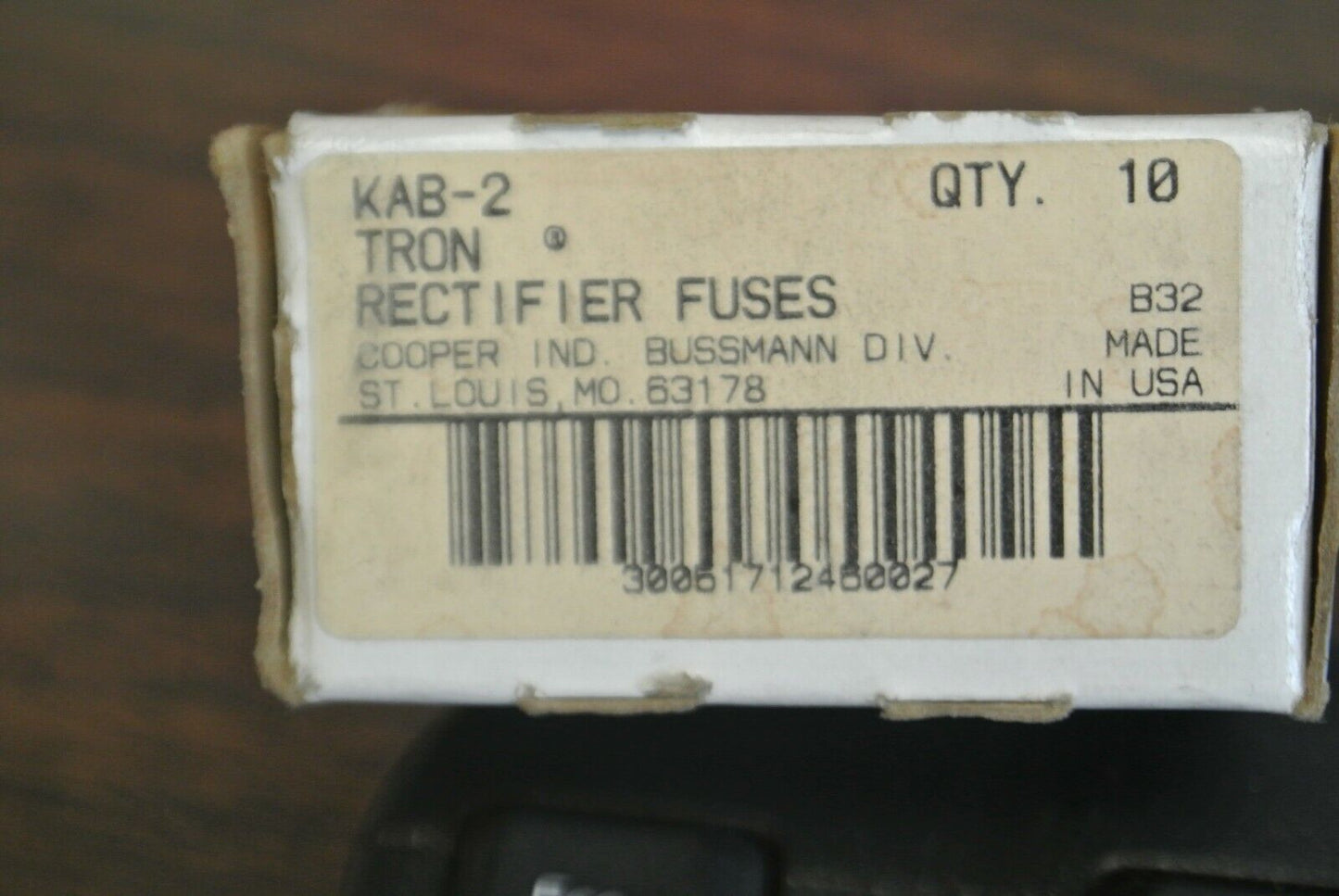 BOX of 10 / BUSSMANN / TRON KAB-2 RECTIFIER FUSES 2A / 250V NEW SURPLUS