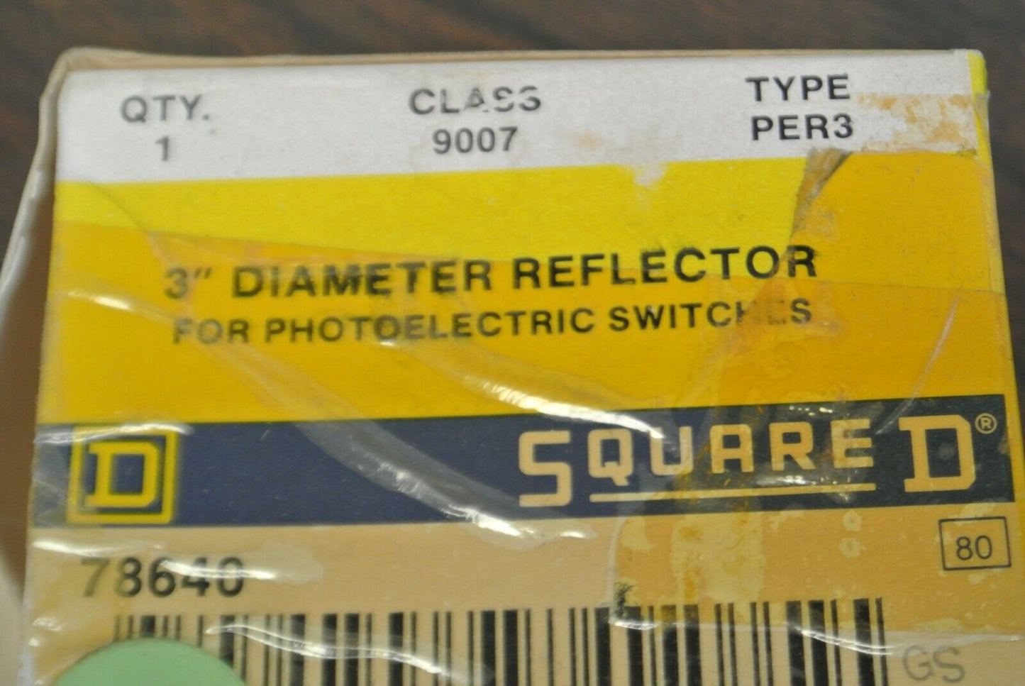 SQUARE D 9007 PER3 / 3" DIAM. REFLECTOR for PHOTOELECTRIC SWITCH / NEW SURPLUS