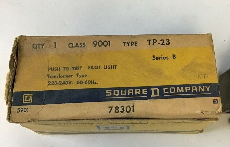 SQUARE D 9001 TP-23 PUST TO TEST PILOT LIGHT 220-240V SER.B TRANSFORMER TYPE