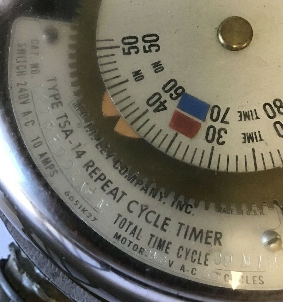 RIPLEY TYPE TSA-14 REPEAT CYCLE TIMER 107CEDD1AEM 30MIN 240VAC 60CYCLES