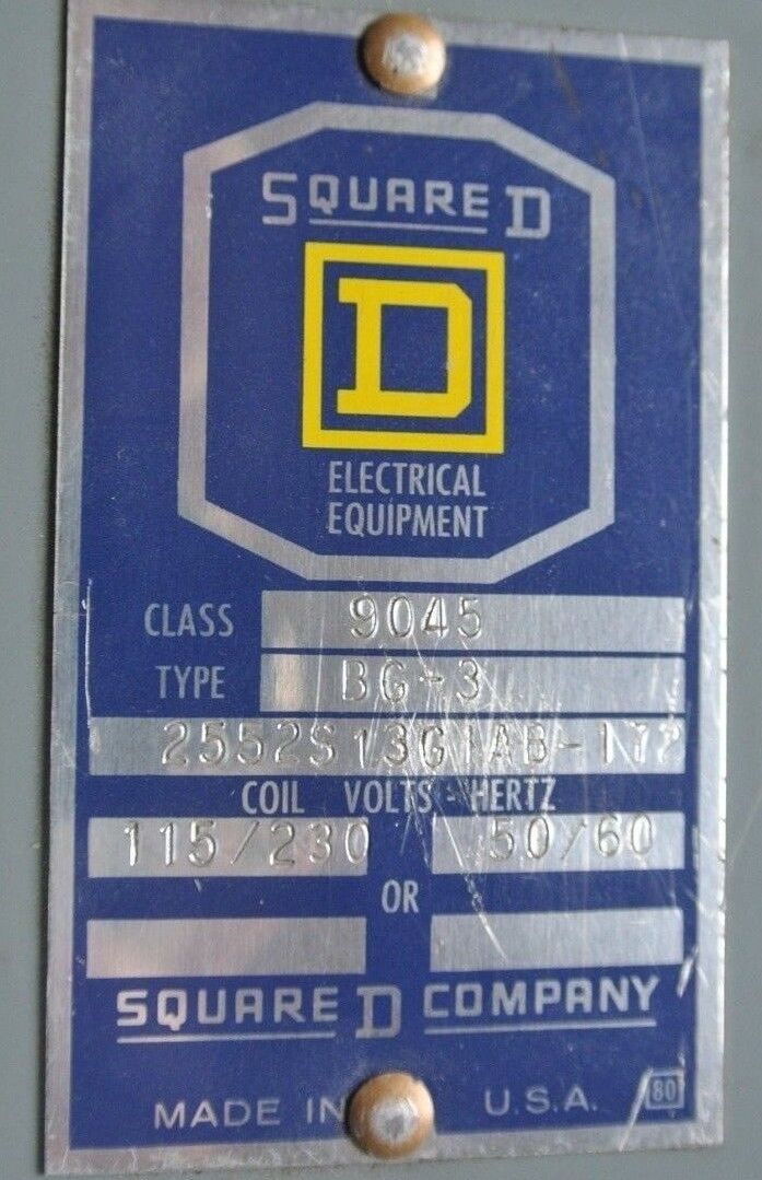 SQUARE D 9045 BG-3 MAGNETIC UNLOADER - 115/230V, 60Hz - NEW SURPLUS
