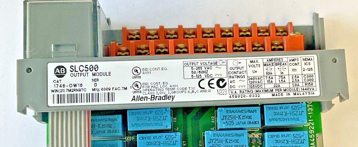 ALLEN BRADLEY 1746-0W16 OUTPUT MODULE SER.D