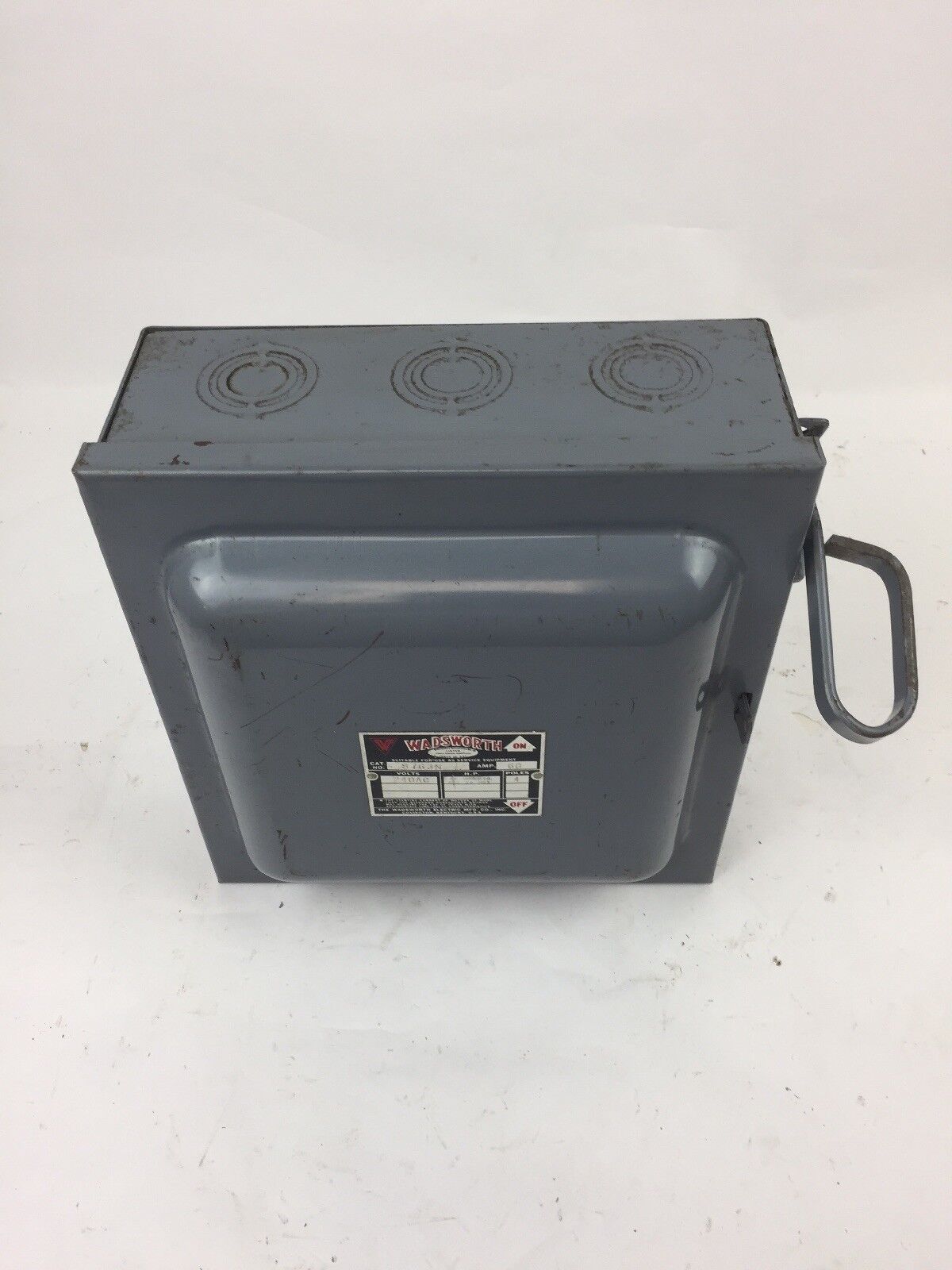 WADSWORTH 8763N SAFETY SWITCH 240 VAC 60 AMPS 4 POLES