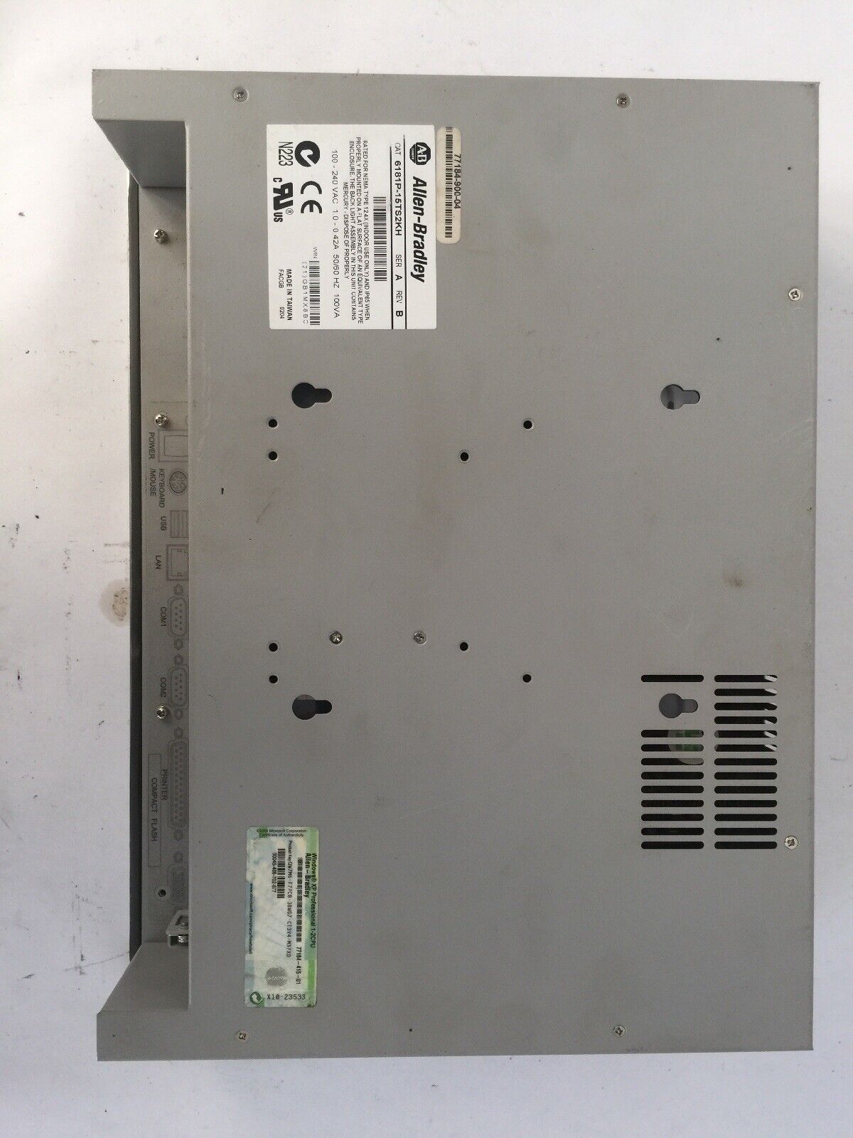 ALLEN BRADLEY 6181P-15TS2KH VERSAVIEW 1500P 100-240VAC 1.0-0.42A 50/60HZ 100VA