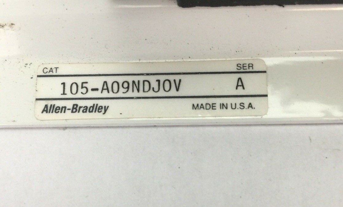 ALLEN BRADLEY 105-A09NDJ0V REVERSING STARTER 100-A09ND3 600VAC 9A 592-J0V16 W31