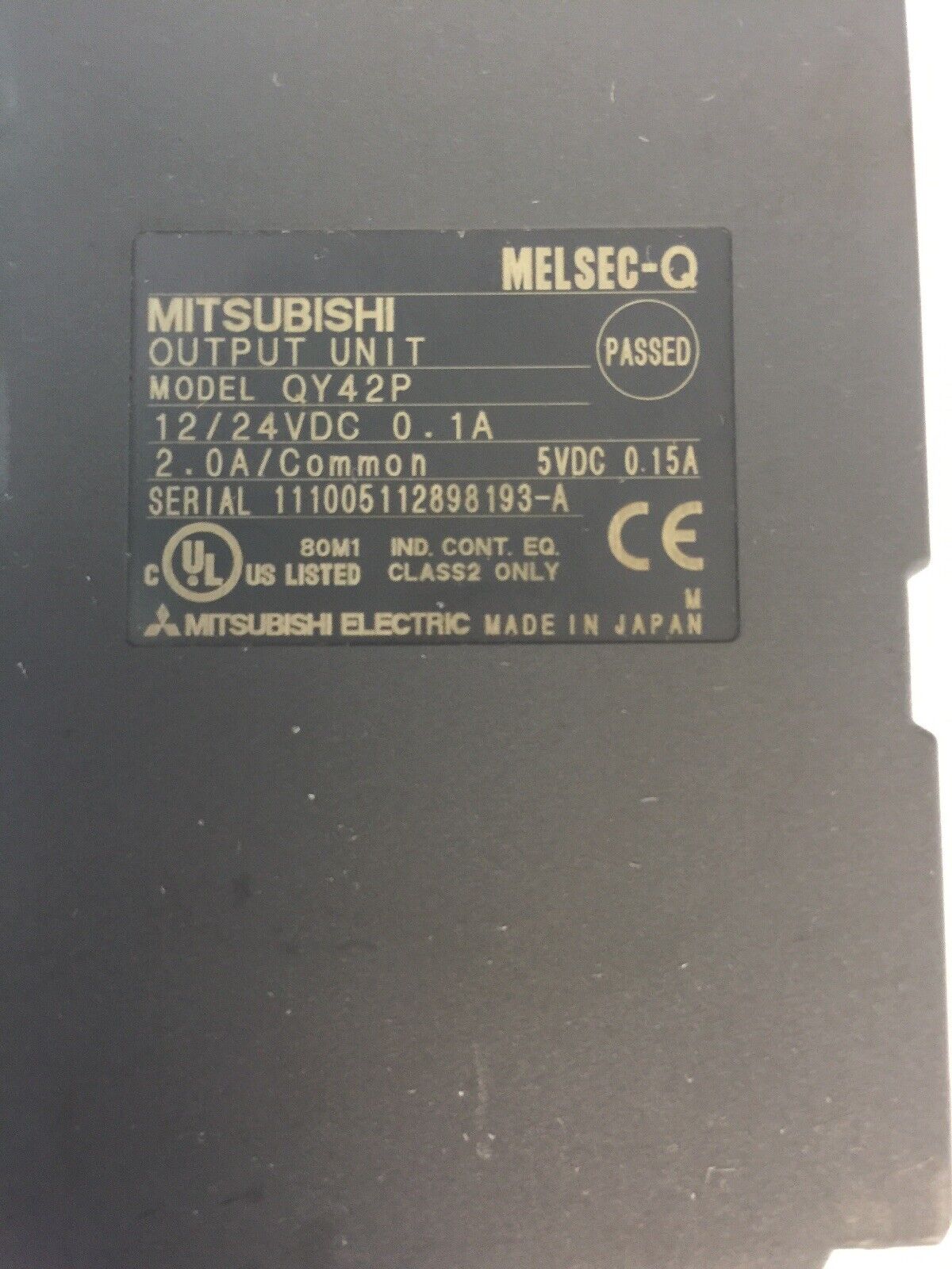 MITSUBISHI QY42P OUTPUT UNIT MELSEC-Q 12/24VDC 0.1A 5VDC 0.15A