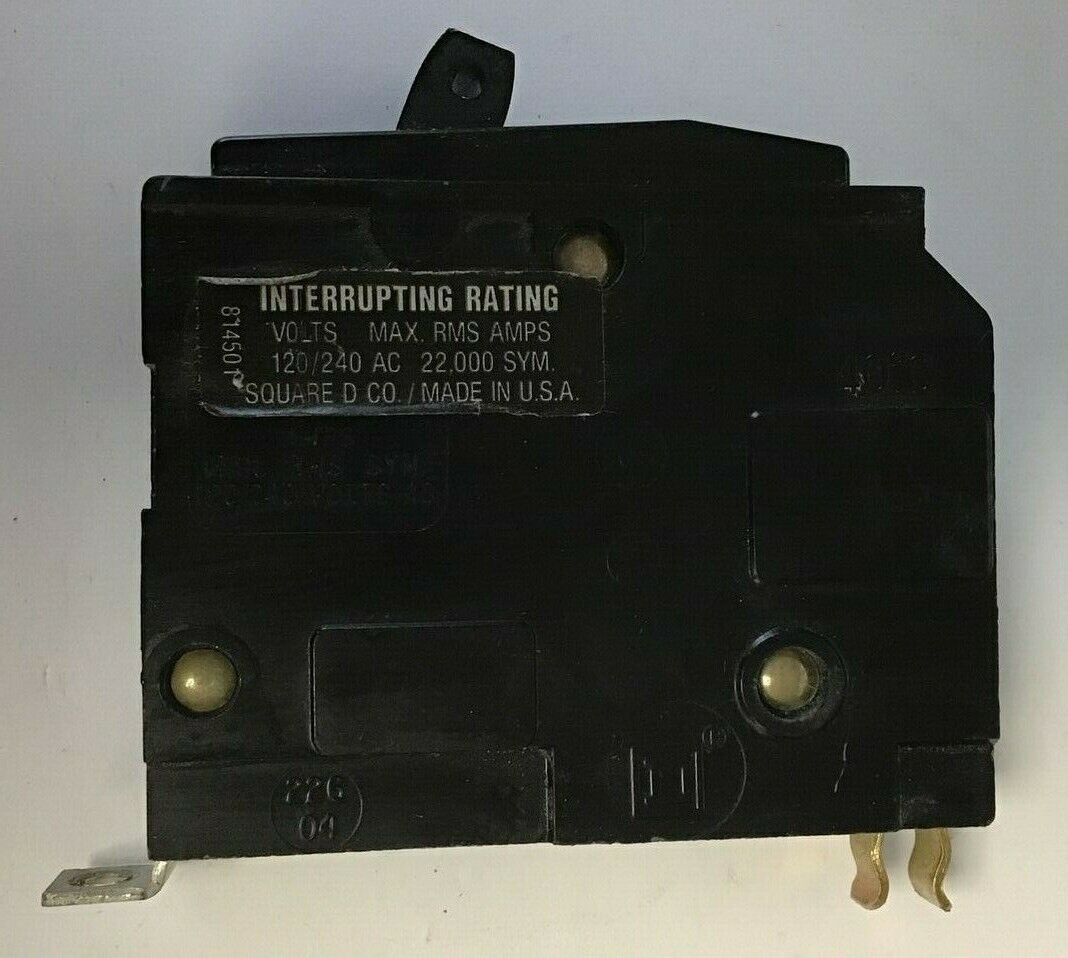 SQUARE D QOB115 22KA CIRCUIT BREAKER 15A 120/240VAC 1POLE****LOTOF5****