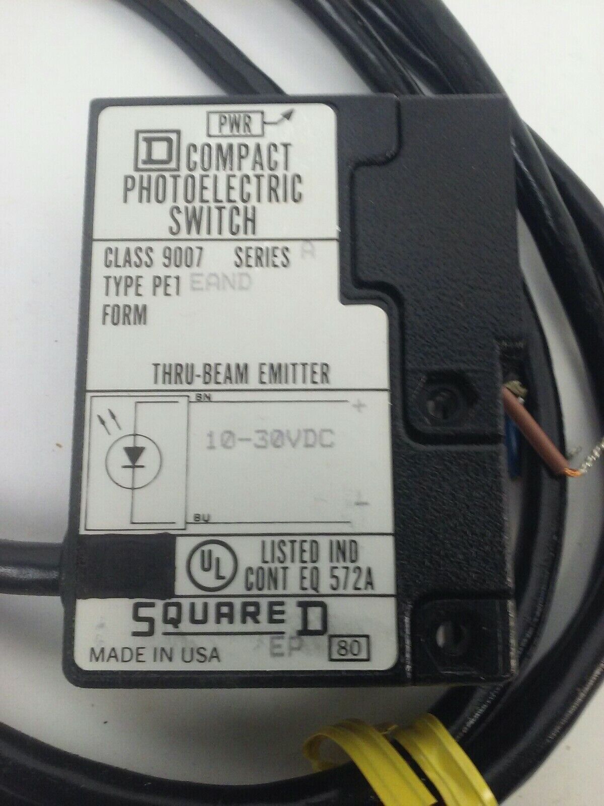 SQUARE D CLASS 9007 TYPE PE1EAND 9007-PE1EAND COMPACT PHOTOELECTRIC SWITCH