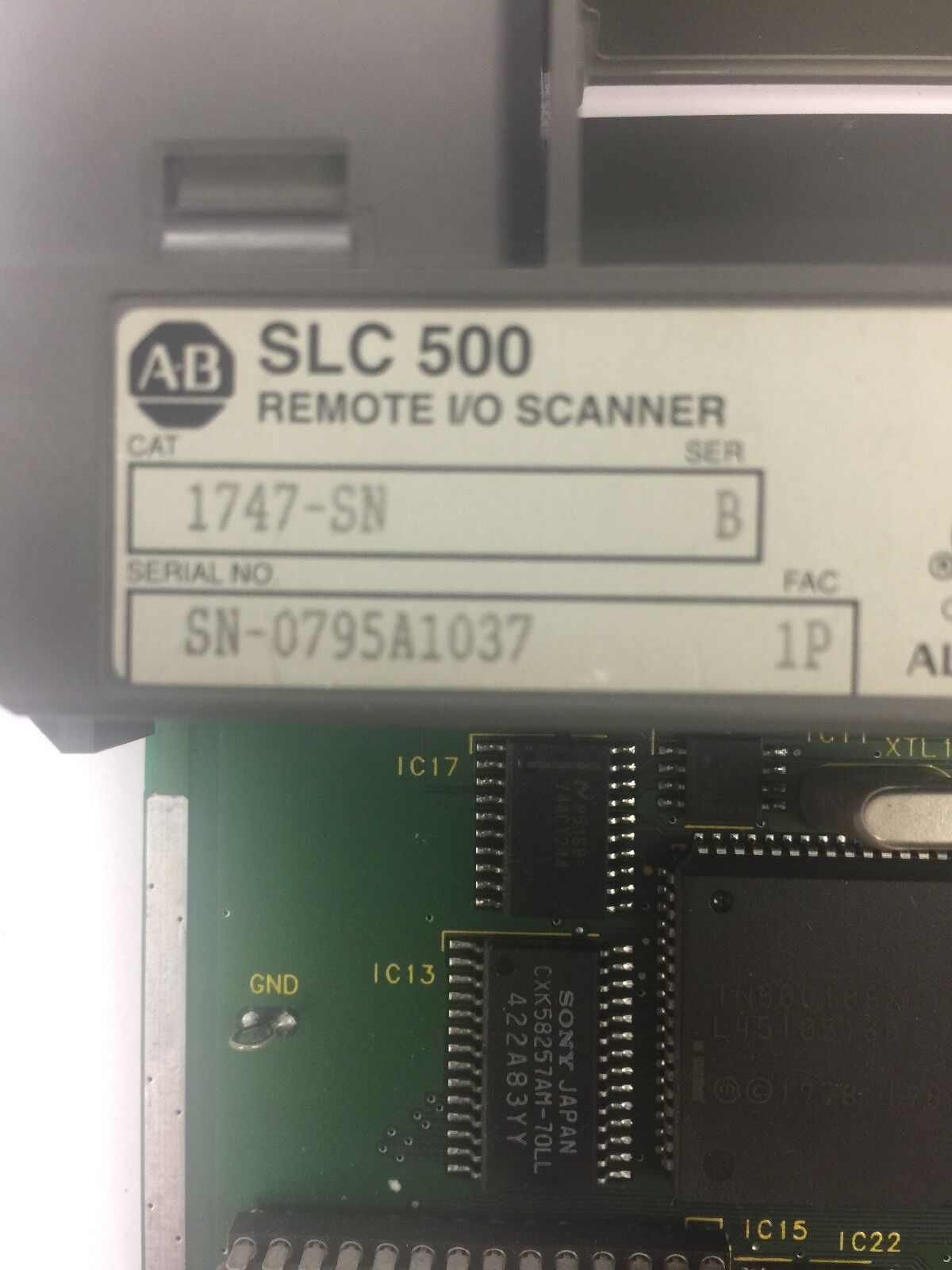 ALLEN BRADLEY 1747-SN REMOTE I/O SCANNER MODULE SER B