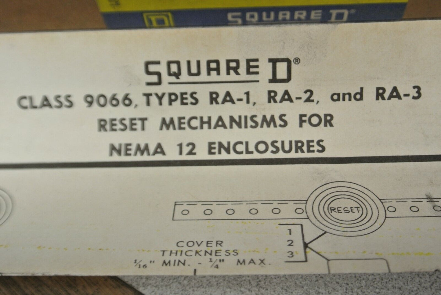 SQUARE D / 9066 RA-2 Ser. B / RESET MECHANISM / 2 RESET RODS / NEW SURPLUS