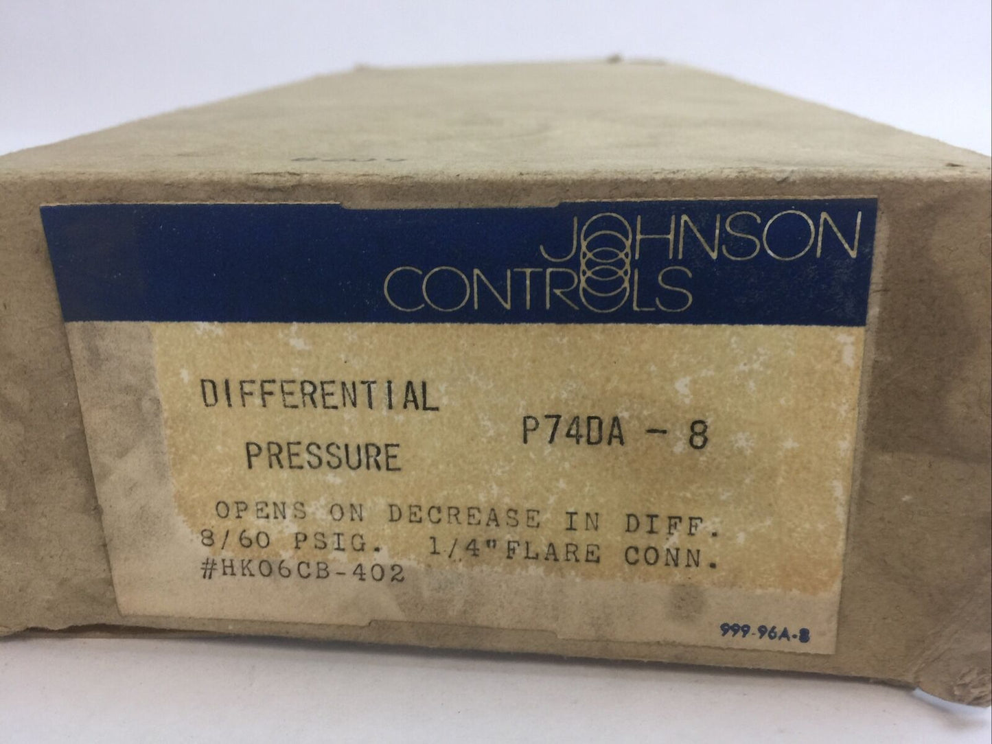 JOHNSON CONTROLS P74DA-8 DIFFERENTIAL PRESSURE CONTROL