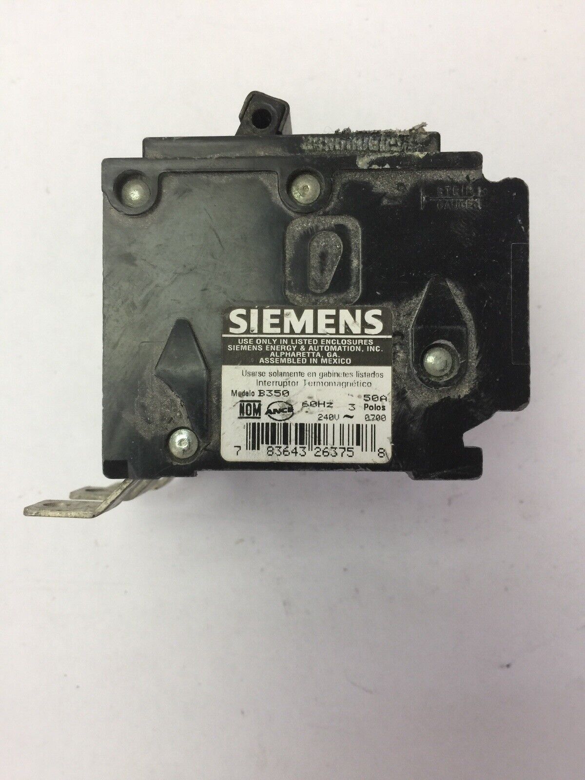 SIEMENS B350 CIRCUIT BREAKER 50A 240VAC 3 POLE
