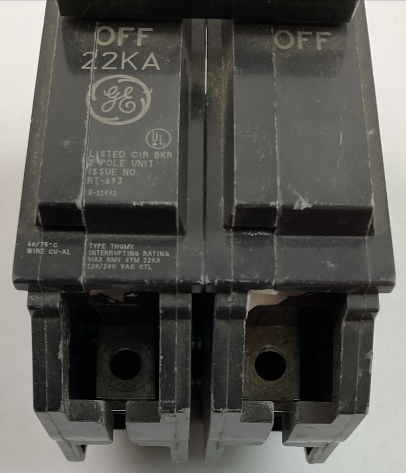 GE TYPE THQMV2125 125AMP 120/240VAC 2POLE CIRCUIT BREAKER