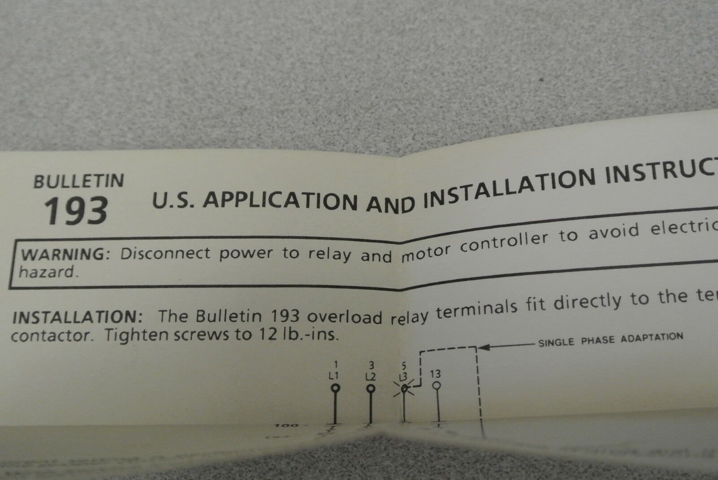 ALLEN-BRADLEY 193-BSB16 Ser. A BIMETALLIC OVERLOAD RELAY 1.1-1.6A / NEW SURPLUS