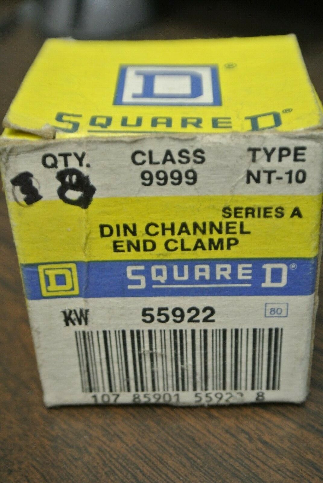 LOT of 8 / SQUARE D 9999 NT-10 / DIN CHANNEL END CLAMP / DIN RAIL / NEW SURPLUS