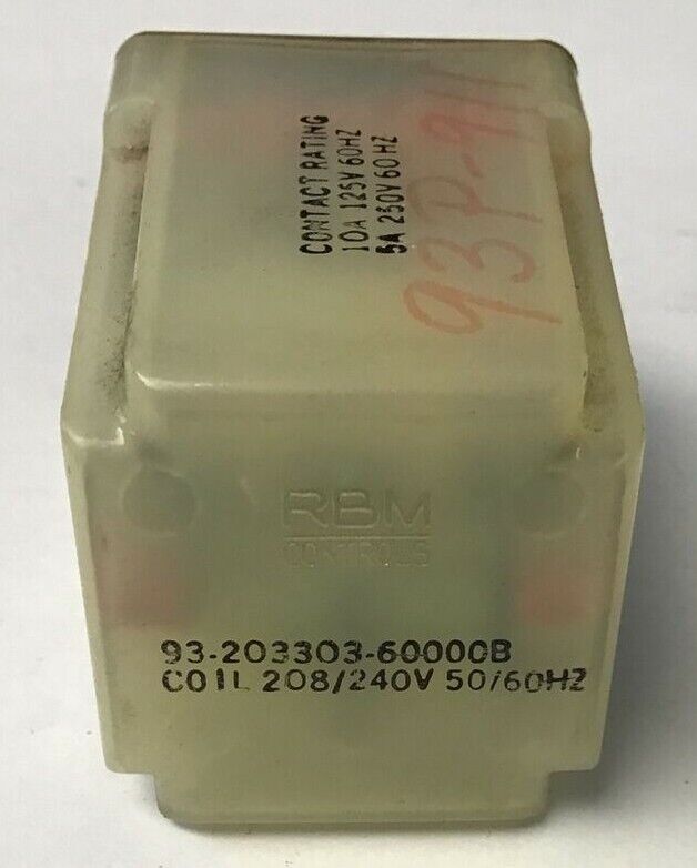 RBM CONTROLS 93-203303-60000B RELAY 10A 125V 60HZ 9320330360000B***LOTOF3***