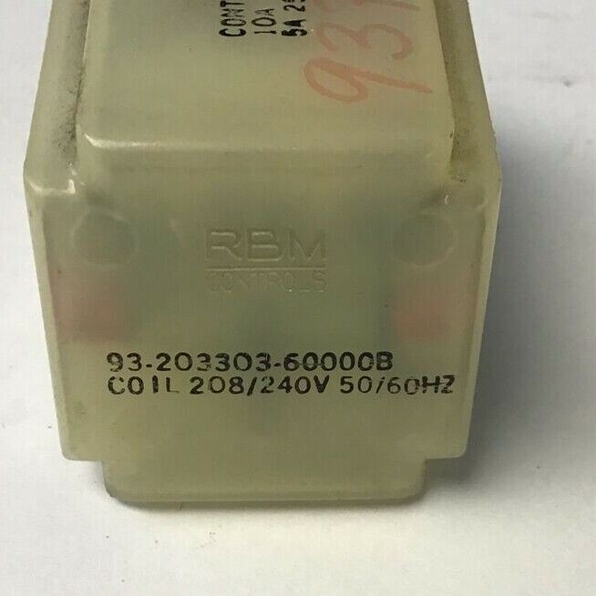 RBM CONTROLS 93-203303-60000B RELAY 10A 125V 60HZ 9320330360000B***LOTOF3***