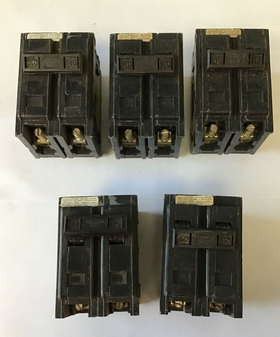 WESTINGHOUSE QPHW2040 CIRCUIT BREAKER 120/240VAC 2POLE QUICKLAG***LOTOF5***
