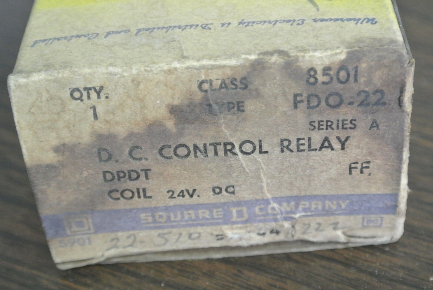 SQUARE D - 8501 FDO-22 TYPE F RELAY - 8-SCREW - 24VDC, 60Hz - NEW SURPLUS