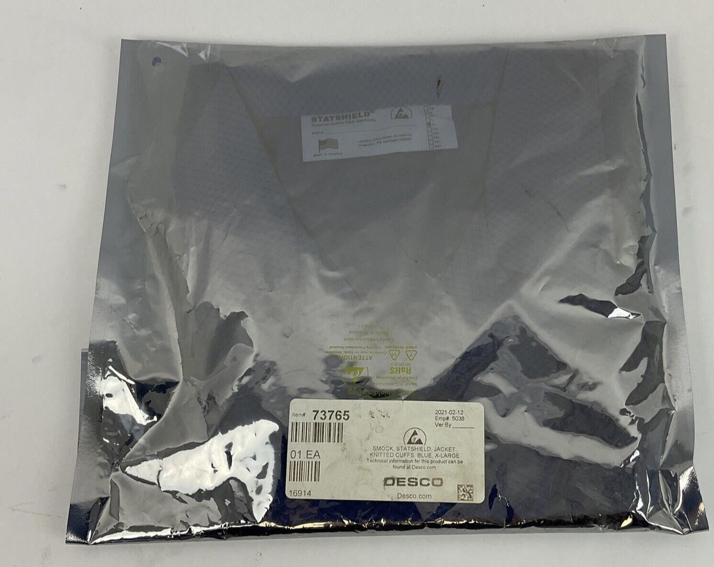 DESCO 73765 SMOCK HEAVY DUTY XLARGE BLUE