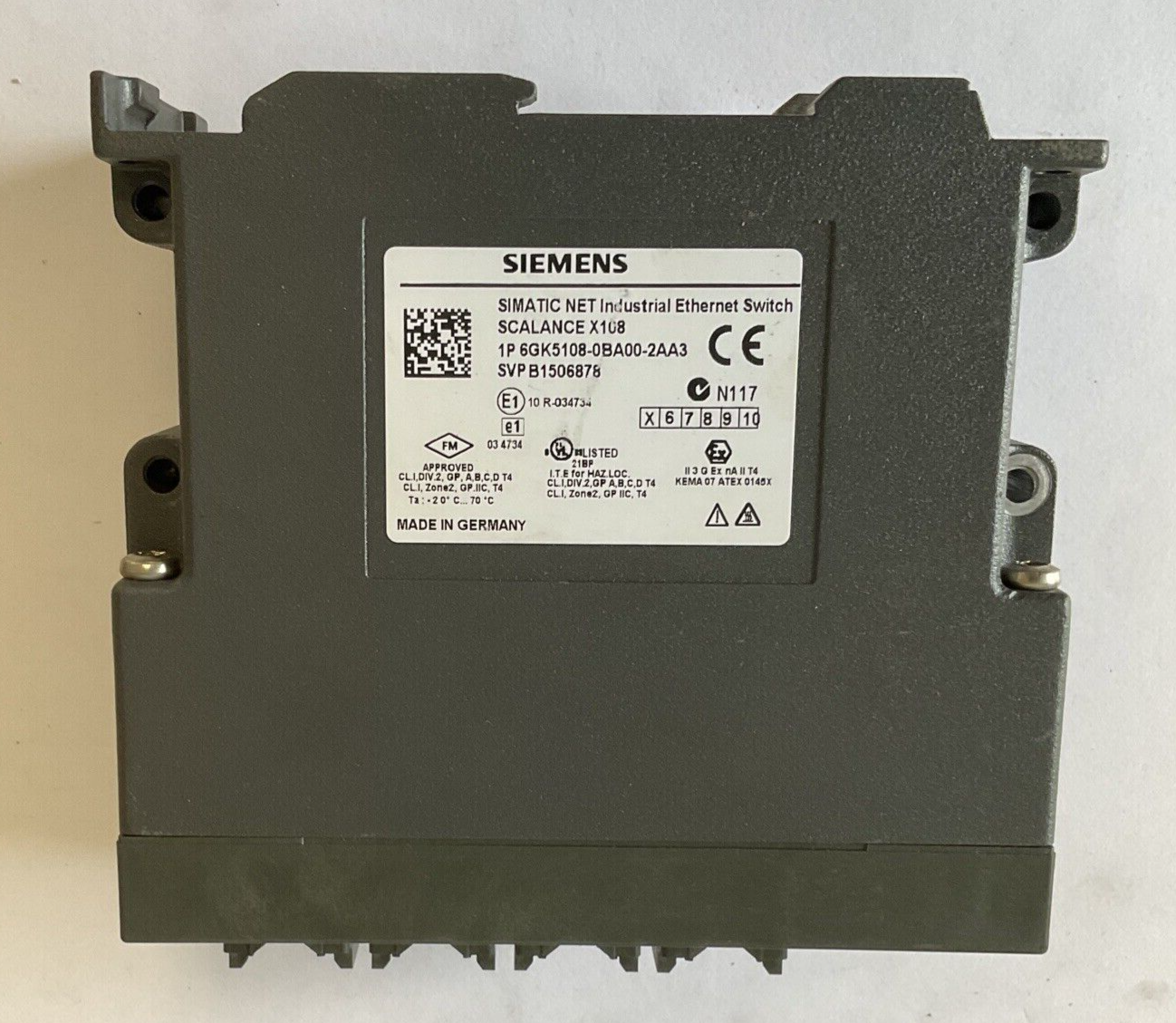 SIEMENS 108-0BA00-2AA3 ETHERNET SWITCH 24VDC 0.15A