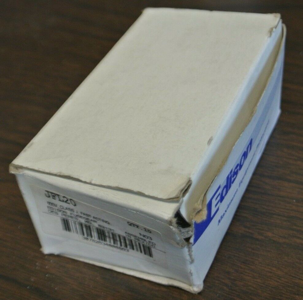 LOT of 8 / EDISON JFL20 CLASS J FAST-ACTING FUSE / 20A / 600V / NEW SURPLUS