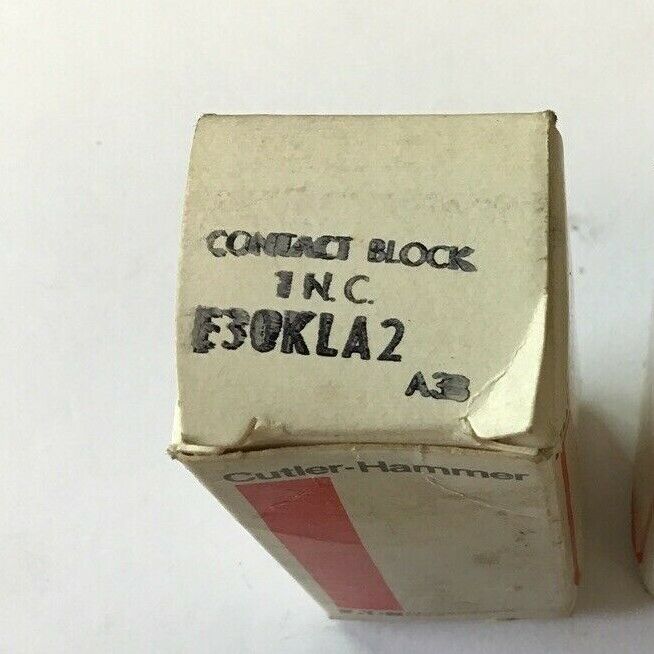 CUTLER HAMMER E30KLA2 CONTACT BLOCK A3 1N.C***LOTOF2***