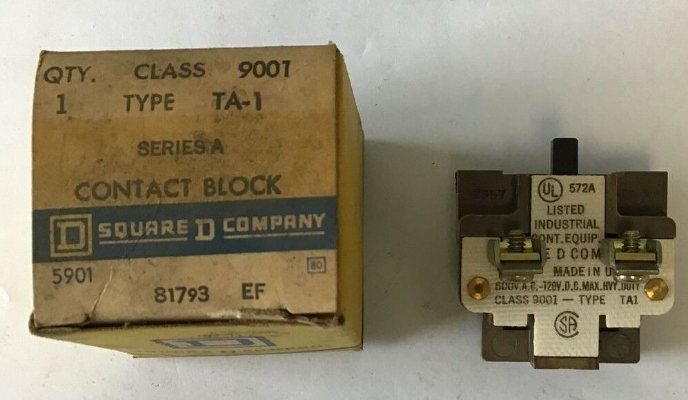 SQUARE D 9001 TA-1 CONTACT BLOCK ***LOTOF4***