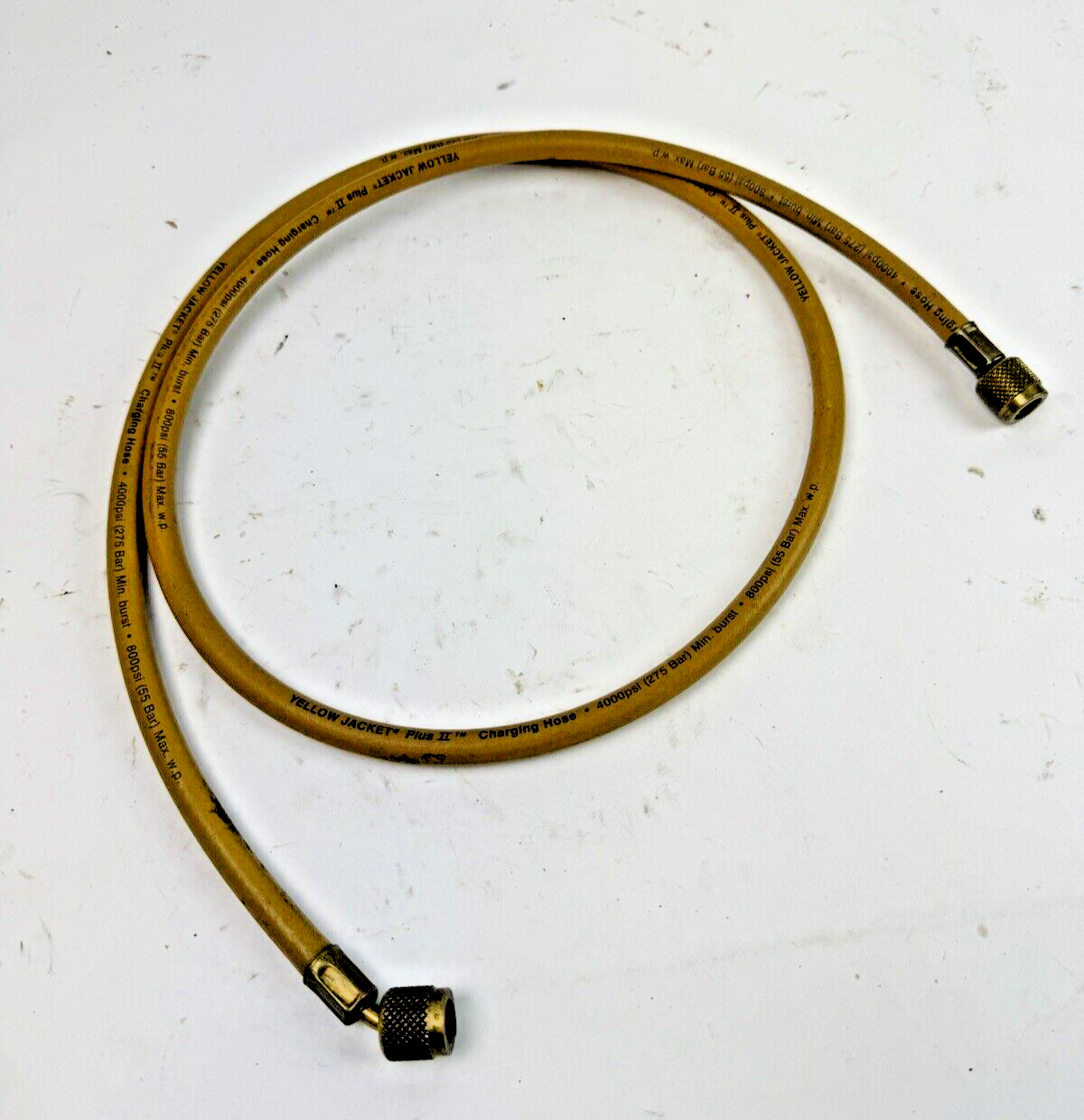 YELLOW JACKET - PLUS II 60" 1/4" CHARGING HOSE - YELLOW - 4000 PSI / 800 PSI