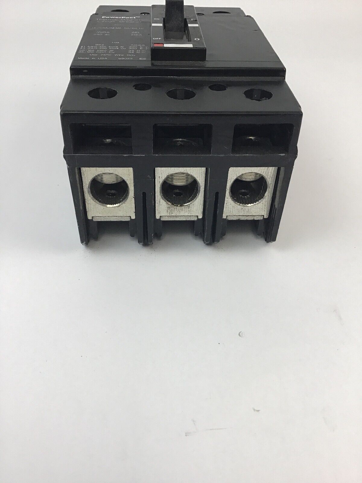 SQUARE D KDL32225 225A 240VAC/25kA SER 1 THERMAL MAGNETIC CIRCUIT BREAKER