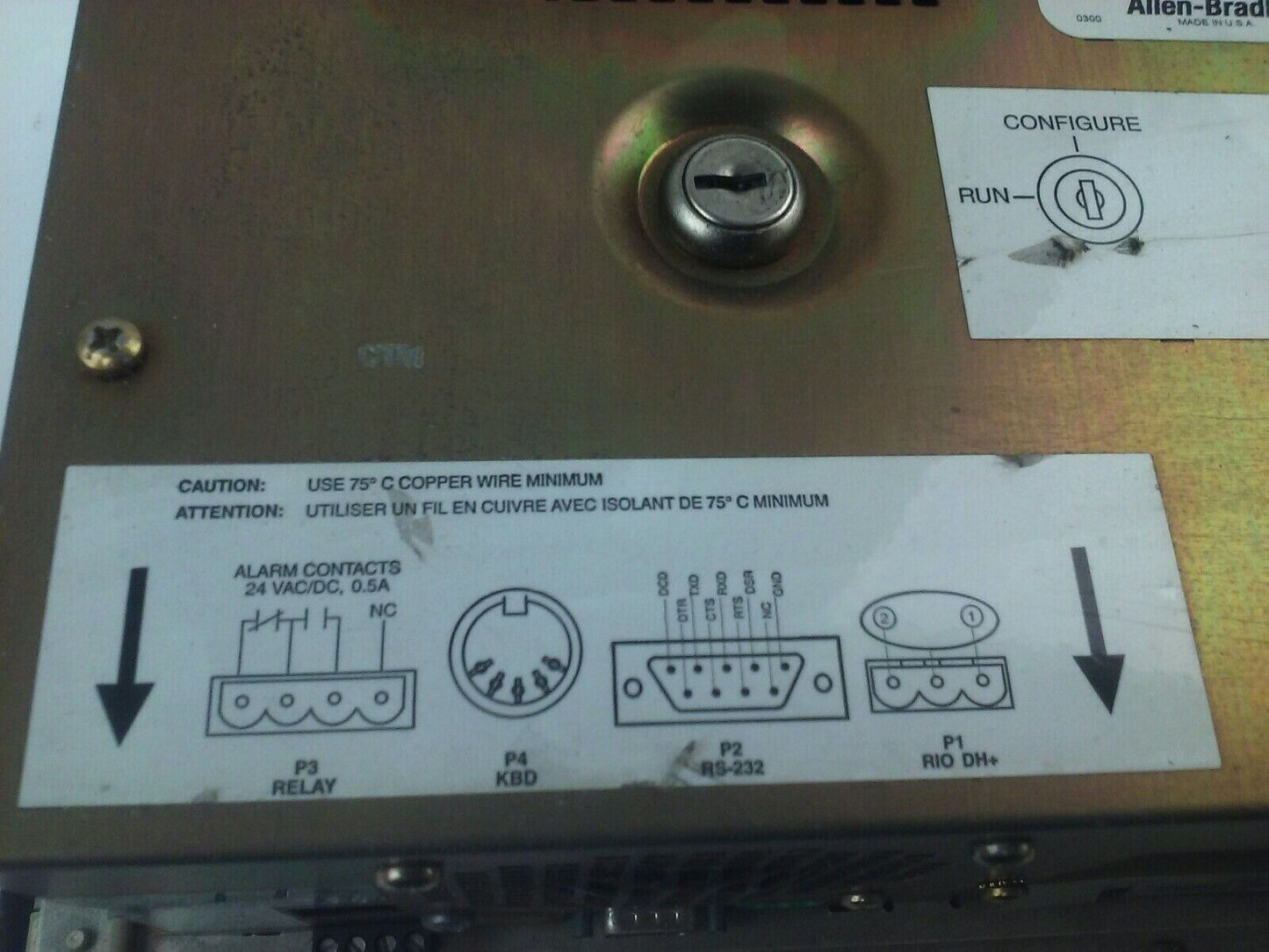 ALLEN BRADLEY 2711E-T10C6 SER. D REV. A PANELVIEW 1000E TERMINAL FRN 5.14