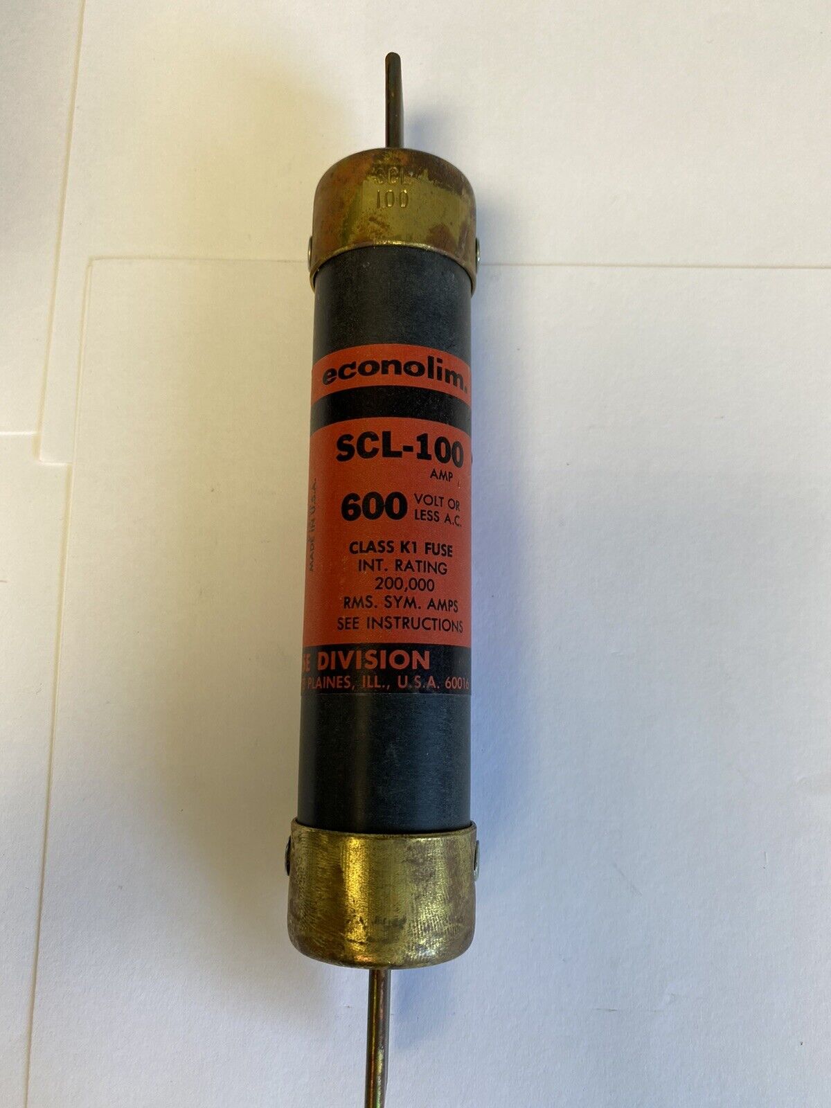 Economy Fuse SCL-100 100A 600V Fuse "Lot of 2"